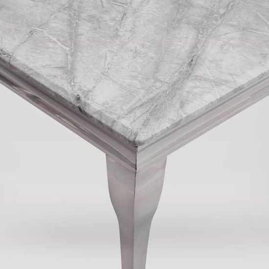 Louis Grey Marble and Chrome Coffee Table
