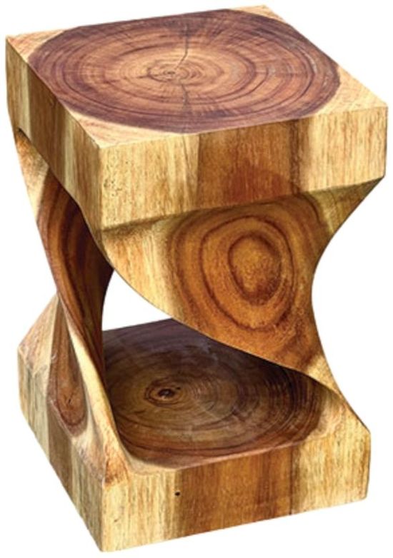 Wooden Twist Lamp Table