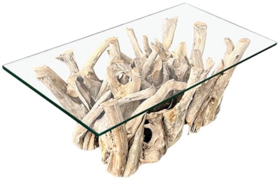 Driftwood Root and Glass Small Coffee Table