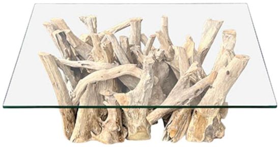 Driftwood Root and Glass Small Coffee Table