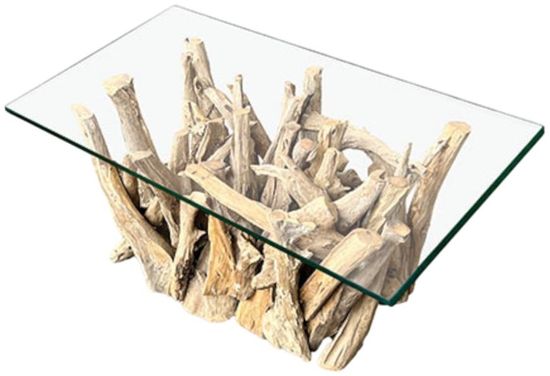 Driftwood Root and Glass Small Coffee Table