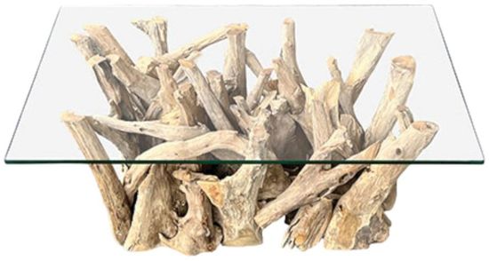 Driftwood Root and Glass Small Coffee Table