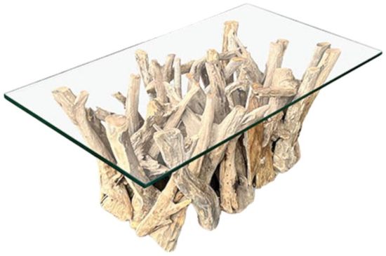 Driftwood Root and Glass Small Coffee Table