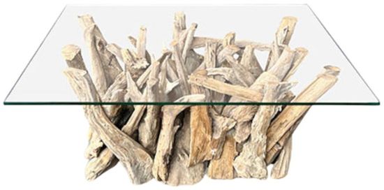Driftwood Root and Glass Small Coffee Table