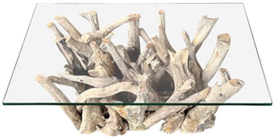 Driftwood Root and Glass Small Coffee Table