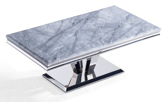 Dolce Grey Marble and Chrome Coffee Table