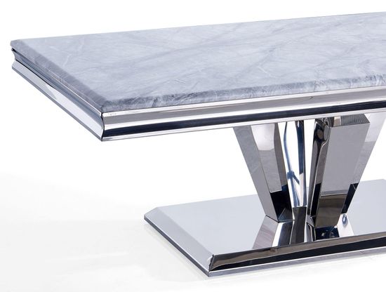 Dolce Grey Marble and Chrome Coffee Table