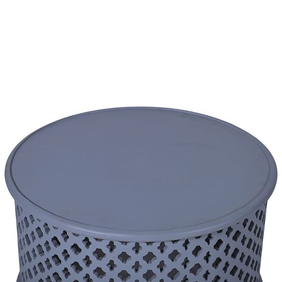 Clearance - Jaipur Lattice Grey Mango Wood Round Coffee Table - Brand New Item