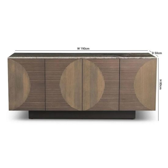 Opera Marble and Wood 4 Door Large Sideboard Variation Available