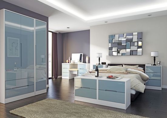 Monaco Grey Gloss and White Bed Box
