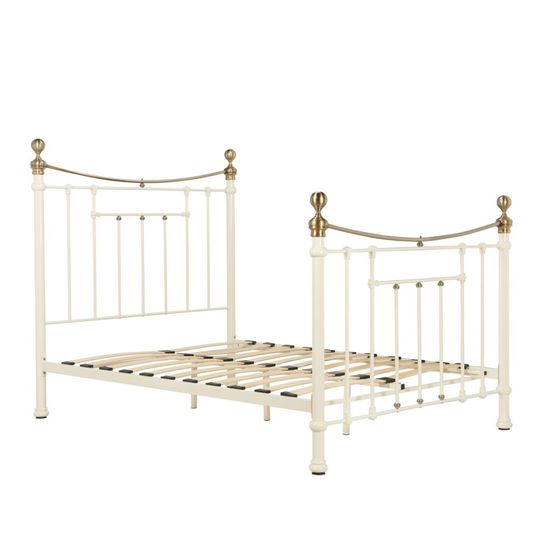 Bronte Cream Metal 4ft 6in Double Bed Frame
