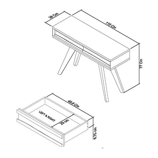Bentley Designs Cadell Aged Oak 1 Drawer Console Table