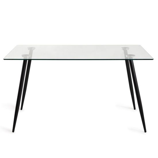 Bentley Designs Martini Clear Tempered Glass 6 Seater Dining Table