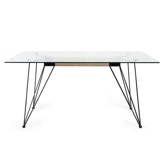 Bentley Designs Miro Clear Tempered Glass 6 Seater Dining Table