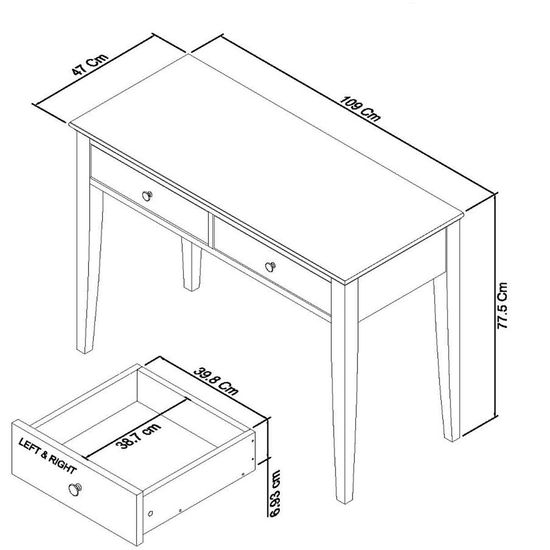 Bentley Designs Ashby White Dressing Table with Drawer