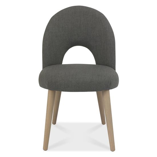 Bentley Designs Dansk Scandi Oak 6-8 Seater Extending Dining Table Set with 6 Upholstered Chairs in Cold Steel Fabric