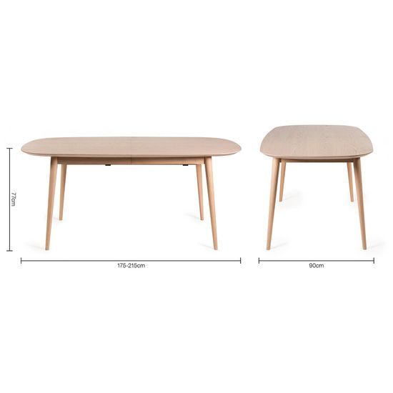 Bentley Designs Dansk Scandi Oak 6-8 Seater Extending Dining Table Set with 6 Ilva Spindle Chairs in Scandi Oak