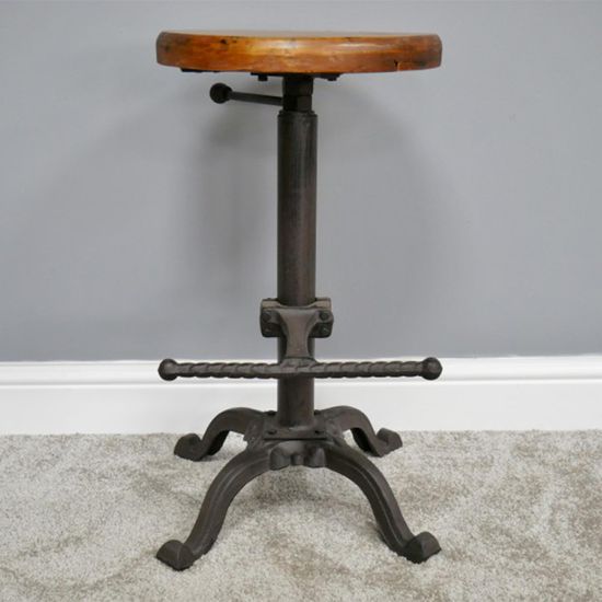 Dutch Industrial Style Round Stool