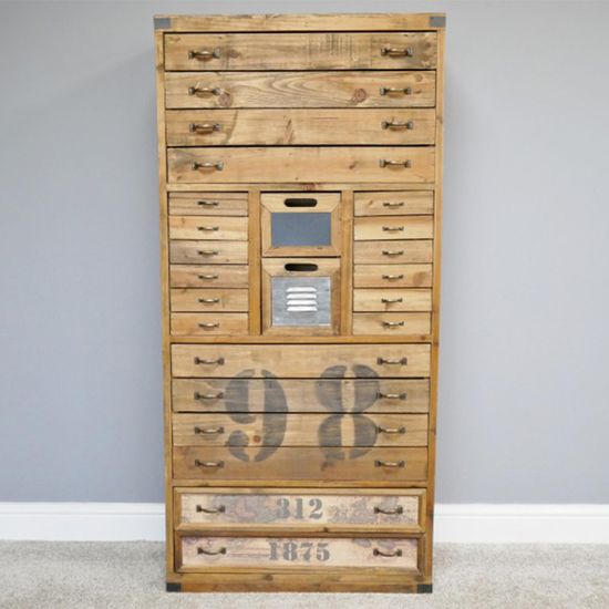 Dutch Wooden Multi Drawer Large Cabinet