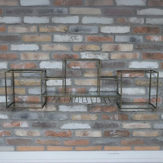 Dutch Glass and Metal Wall Rack