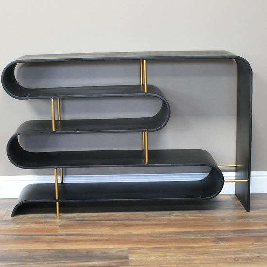 Dutch Black Metal Open Shelving Unit