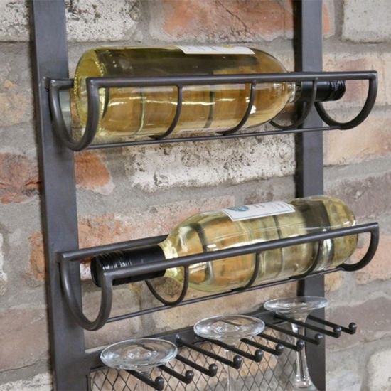 Dutch Black Metal Wine Tall Wall Unit