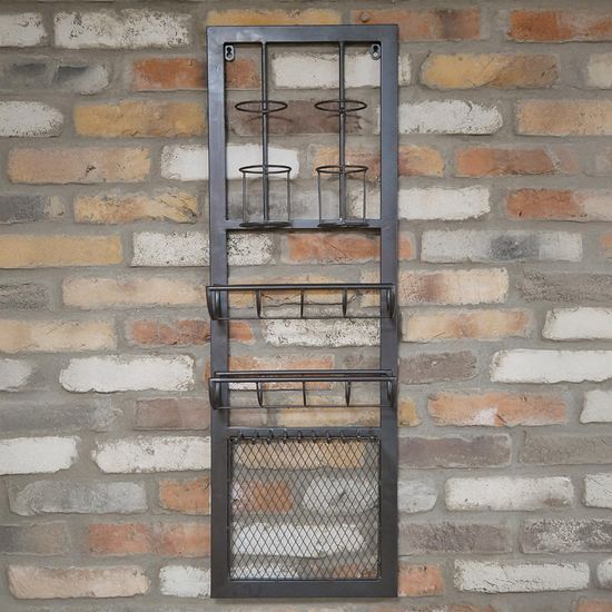 Dutch Black Metal Wine Tall Wall Unit