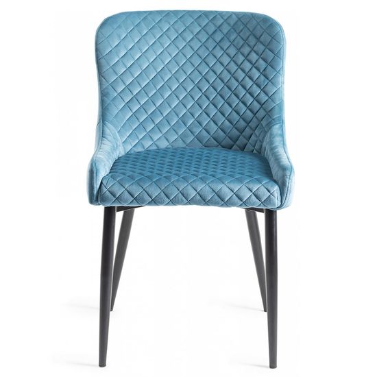 Bentley Designs Turin Light Oak 6-10 Seater Extending Dining Table with 8 Cezanne Petrol Blue Velvet Chairs - Black Legs