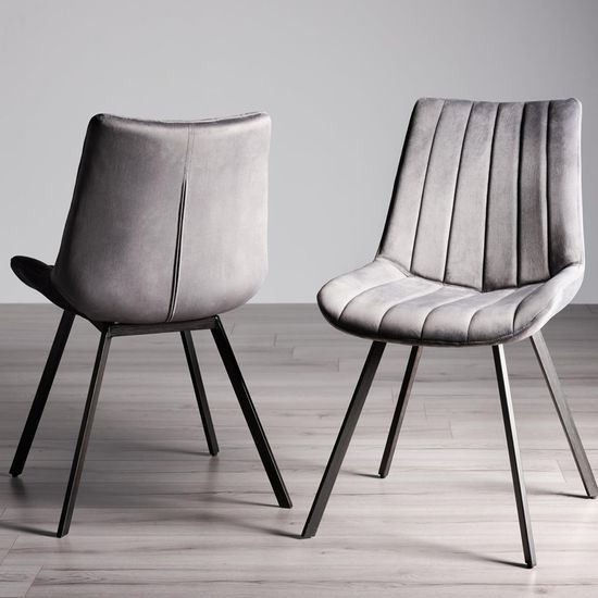 Bentley Designs Turin Light Oak 6-10 Seater Extending Dining Table with 8 Fontana Grey Velvet Chairs