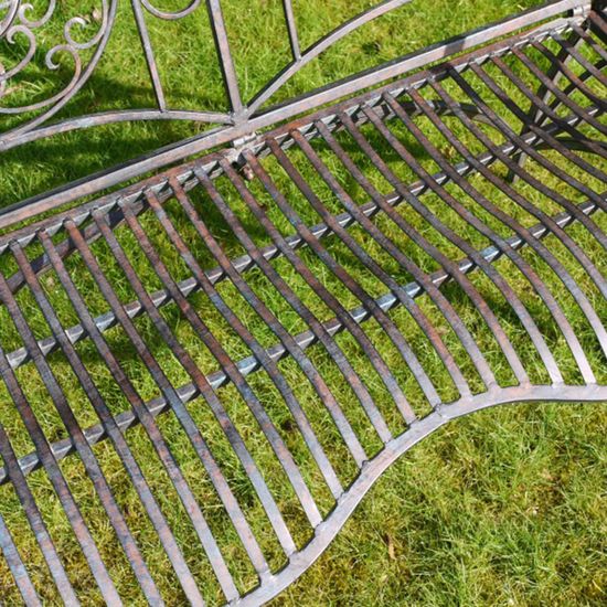 Rusty Brown Metal Garden Bench
