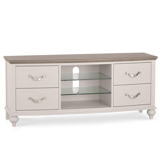 Bentley Designs Montreux Grey Washed Oak and Soft Grey Entertainment Unit 43in Plasma