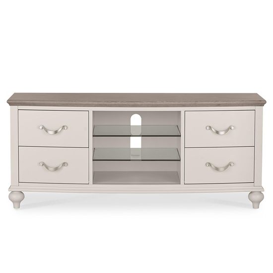 Bentley Designs Montreux Grey Washed Oak and Soft Grey Entertainment Unit 43in Plasma