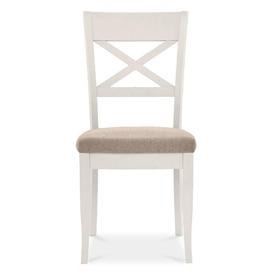 2 x Bentley Designs Montreux Soft Grey X Back Dining Chair - Pebble Grey Fabric