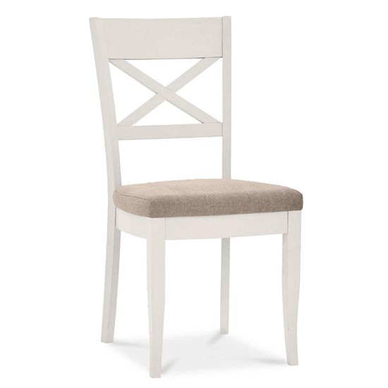 2 x Bentley Designs Montreux Soft Grey X Back Dining Chair - Pebble Grey Fabric