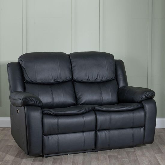 Berlin Black Leather Recliner Sofa Set