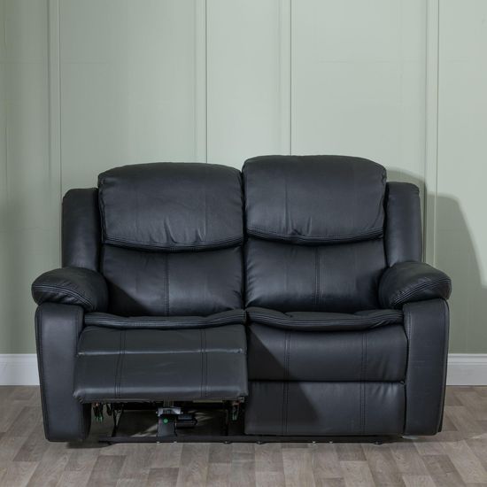 Berlin Black Leather Recliner Sofa Set