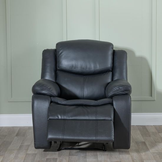 Berlin Black Leather Recliner Sofa Set