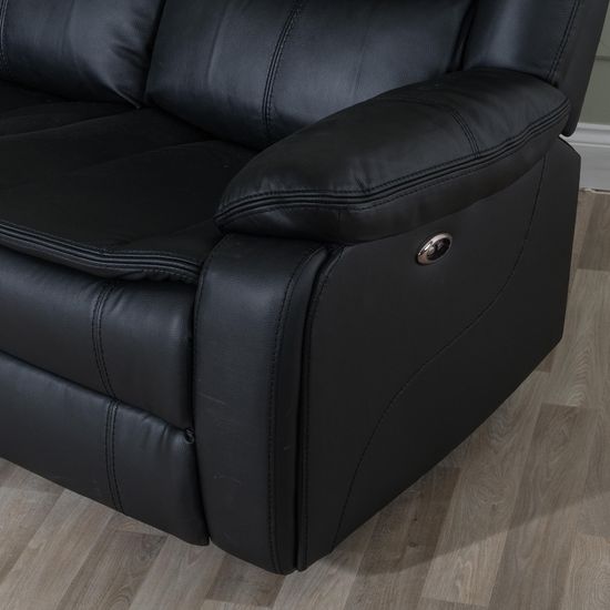 Berlin Black Leather Recliner Sofa Set