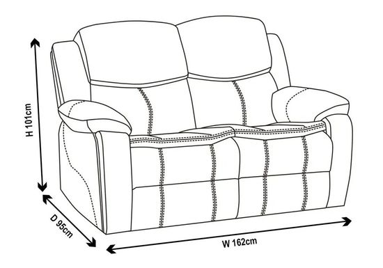 Berlin Black Leather Recliner Sofa Set