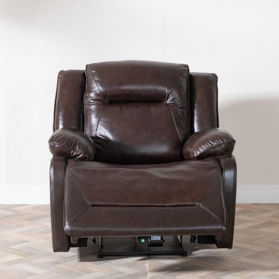 Athena Dark Brown Leather Recliner Armchair