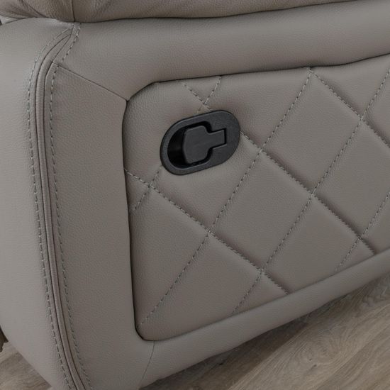 Bentley Light Grey Leather 2 Seater Recliner Sofa