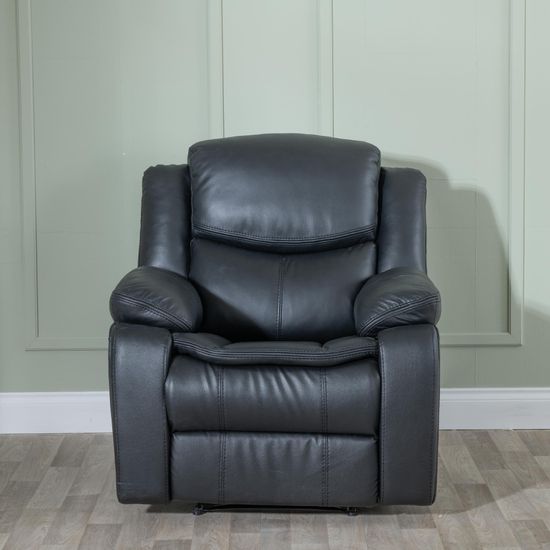 Berlin Black Leather Recliner Armchair