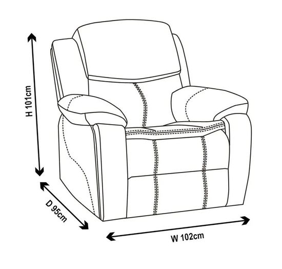 Berlin Black Leather Recliner Armchair