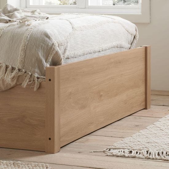 Croxley Oak and Rattan Ottoman Storage Bed - Sizes Available