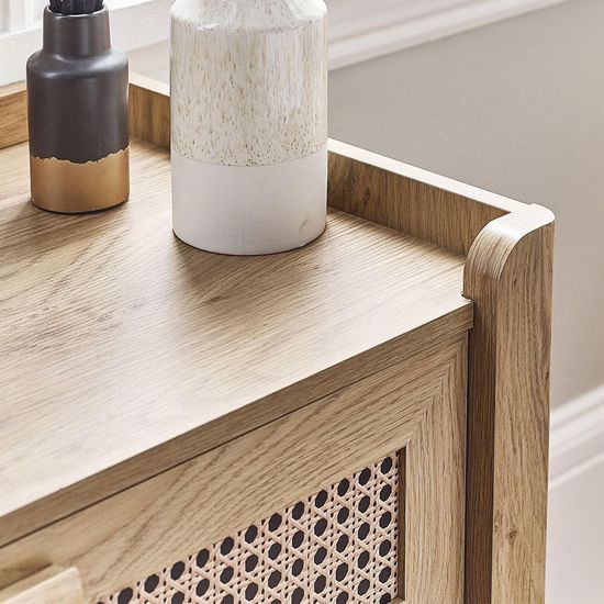 Sydney Faux Rattan 5 Drawer Midi Chest