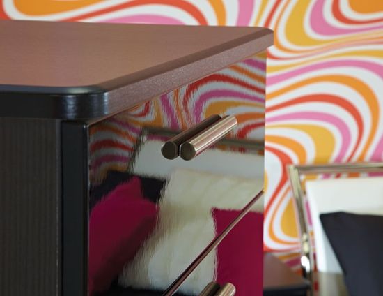 Knightsbridge Black Gloss 3 Drawer Bedside Cabinet