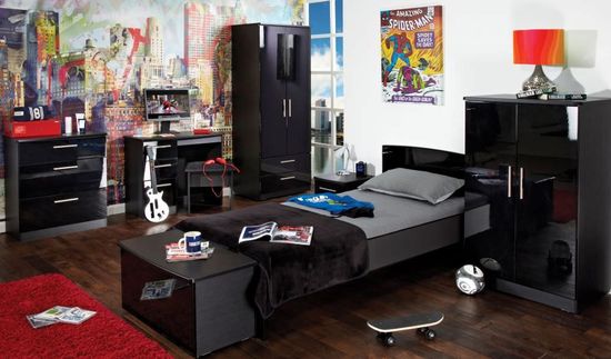 Knightsbridge Black Gloss Blanket Box