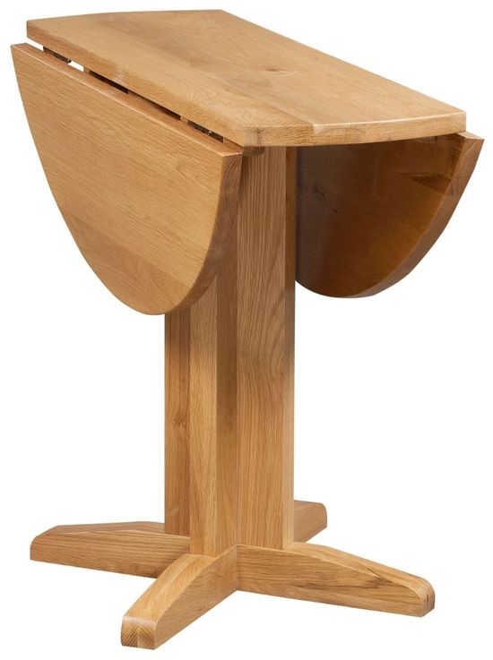 Appleby Oak 2 Seater Round Drop Leaf Dining Table