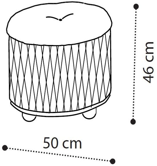 Modum Ambra Italian Sand Birch Round Pouf