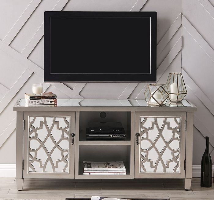 Cardiff Grey Mirrored 120cm TV Unit - CFS UK